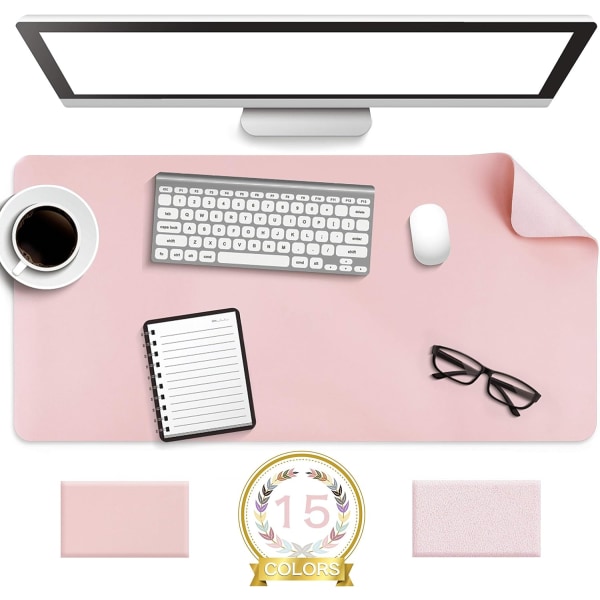 N-Slip Skrivbordsunderlägg, Nytt material Läder Desk Blotter Pad, Soft Surface Skrivbordsmatta, Lätt att rengöra Laptop Skrivmatta för kontor/hem (rosa, 31,5" x 15,7")
