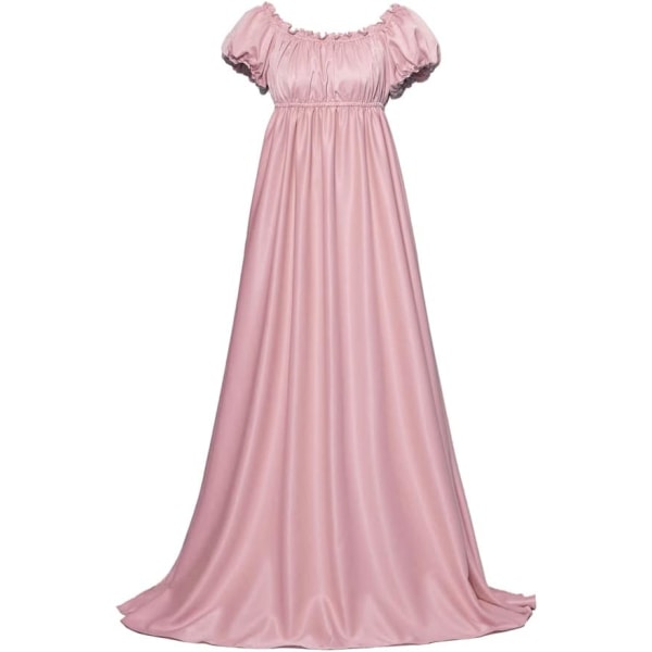 e Dress Regency viktoriansk tepartyklänning Jane Austen inspirerad klänning för kvinnor Rosa X-Small