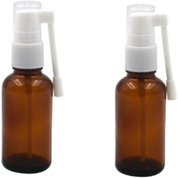 S 30ML / 1oz Brun Glas Tom Refillable 360 Graders Rotation Spray Nasal Flaska Sprayer Behållare För Vatten Rengöring Wa