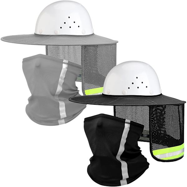 4 st Hjälm Solskydd Full Brim Hjälm Solskydd Bandana Ansiktsduk Halskydd Sommartillbehör (Grå, Orange)