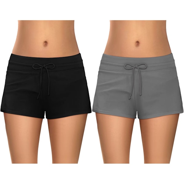 way 2-pack dam badshorts badkläder midjeband badshorts sommar badkläder strandshorts