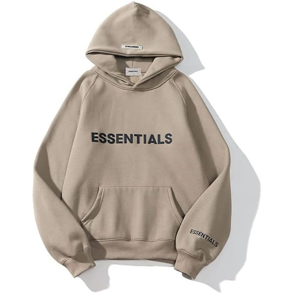 liv Herr Hip Hop Hoodie Brev Hoodies Casual Sweatshirt Pullover Sportkläder Träningsoverall Med Fickor Khaki Liten