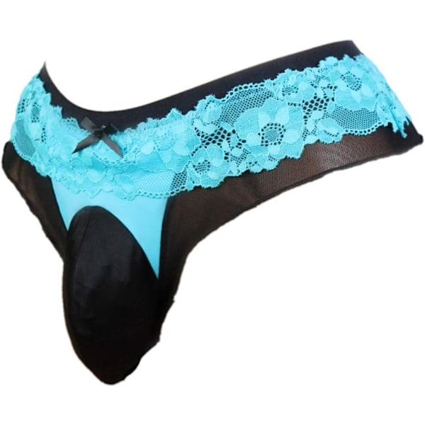 SY påse trosor herr spets trosa G-string bikini kalsonger hipster heta underkläder sexiga för män VC Blå/Svart Medium