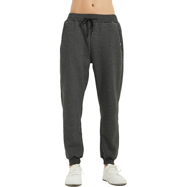 MEA Fleece Joggers Byxor för Män Vinter Aktiv Löpning Sherpa Fodrade Sweatpants Grå X-Small