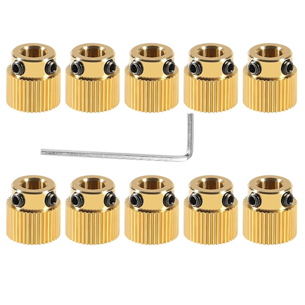 NN 10 st 40 tänder extruder drivväxelhjul i mässing, kompatibel med 3D-skrivare Ender 3 V2/ Ender 3/ Ender 3 Pro/Ender 5/ C