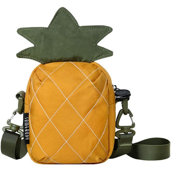 dy Ananas Handväska Kvinnor Mini Crossbody Handväska Mode PU Läder Koppling Axelväska Brun&gul