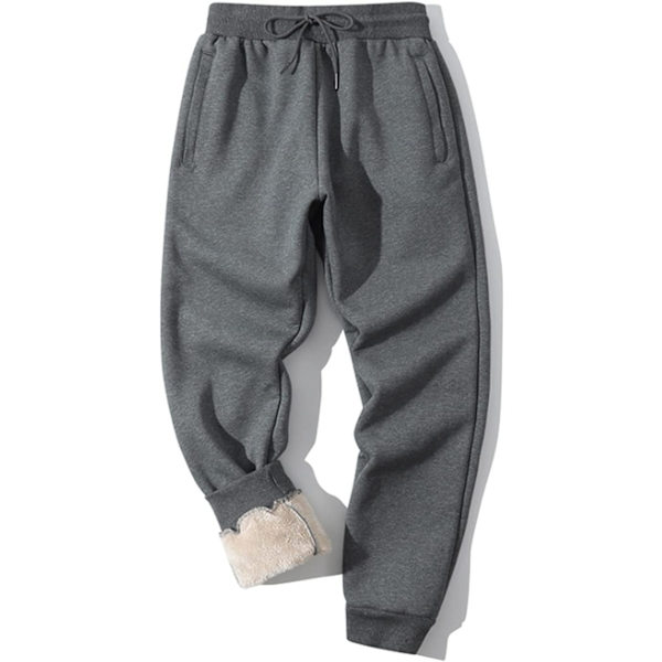 MEA Herrar Varm Sherpa Fleece Fodrade Joggingbyxor Vinter Tjocka Spår Aktiva Löpning Joggerbyxor Stängda Botten Da Liten