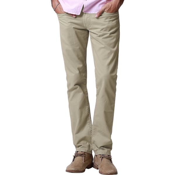 ch herr casual raka byxor #8140 8140 ljus khak 38