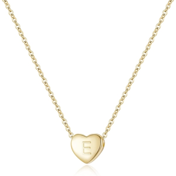 y Guld Initial Hjärt Halsband Söt Bokstav Hjärt Choker Halsband för Kvinnor Tiny E