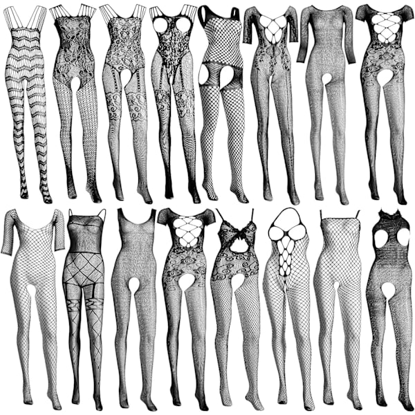 Pieces Damstrumpor Lingerie Bodysuits Nattkläder Helkroppsstrumpor för Kvinnor Flicka, 16 Stilar Klassisk Stil