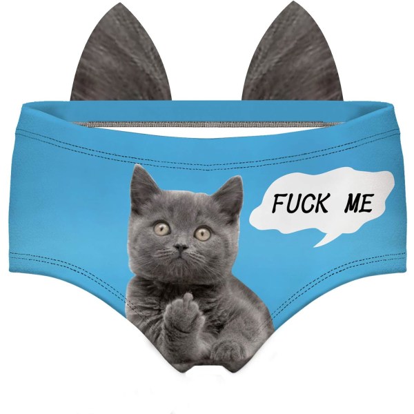 YNXIN Roliga öron underkläder med låg midja - Sexiga presenter för kvinnor Cat's Ear13 X-Large