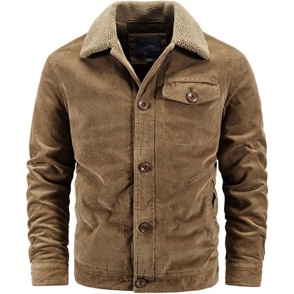 gsui Herr Corduroy Sherpa Foder Trucker Kavajslag Jacka Brun X-Large