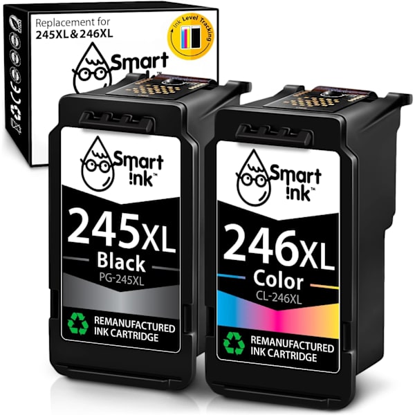 Srt Ink Remanufactured Ink Cartridge Replacement för Canon PG-245 XL CL-246 XL 245XL 246XL Hög Kapacitet (BK & Färg Combo Pack) för användning med Pixma MG25