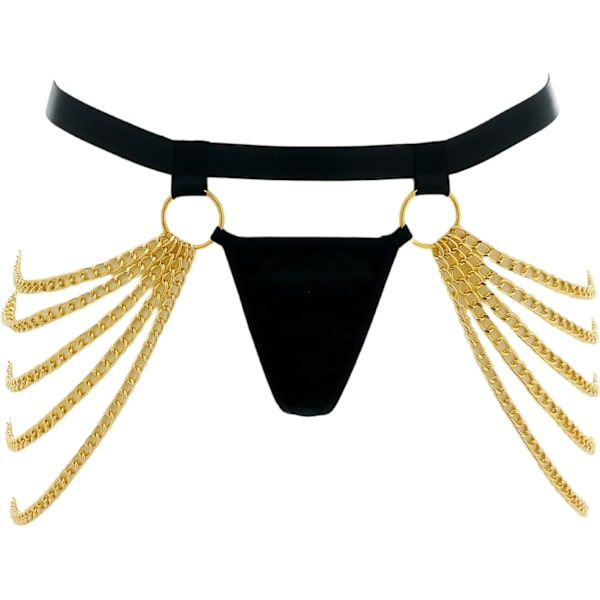sptcna Sexig rem G-string Underkläder Kedja T-Back Body Harness Trosor Dam Stickning punk Stil Bandage Lingerie Bi