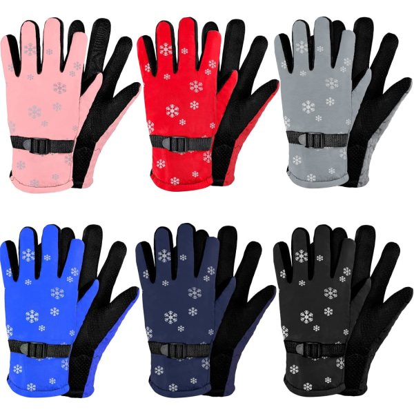 airs Vinterhandskar för barn pojkar flickor Vattentäta skidhandskar Varma snöhandskar Unisex Hel fingerhandskar för cykel  Normala färger 4-6 år