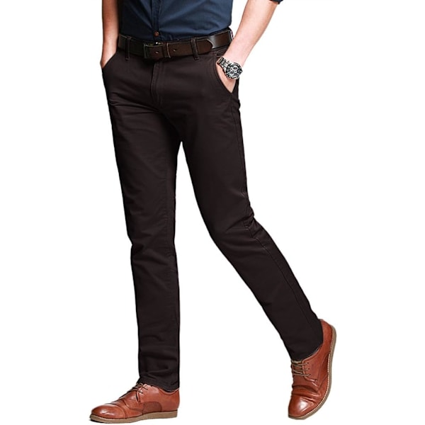 ch herr Slim Tapered Stretchy Casual byxor 8101 Brun 34W x 31L