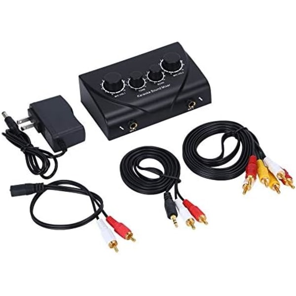 Kaoke Sound Mixer Professionellt ljudsystem Bärbar Mini Digital Audio Sound Karaoke Maskin Echo Mixer System Svart