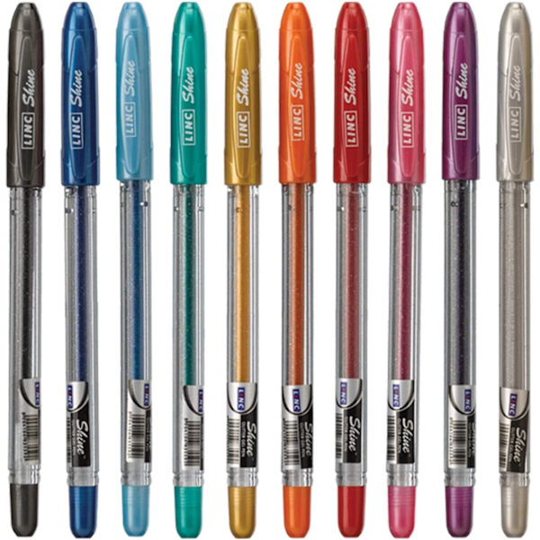 nc 10 x Shine Sparkled GLITTER Gelpennor 0,7 mm FIN Spets 10 färger