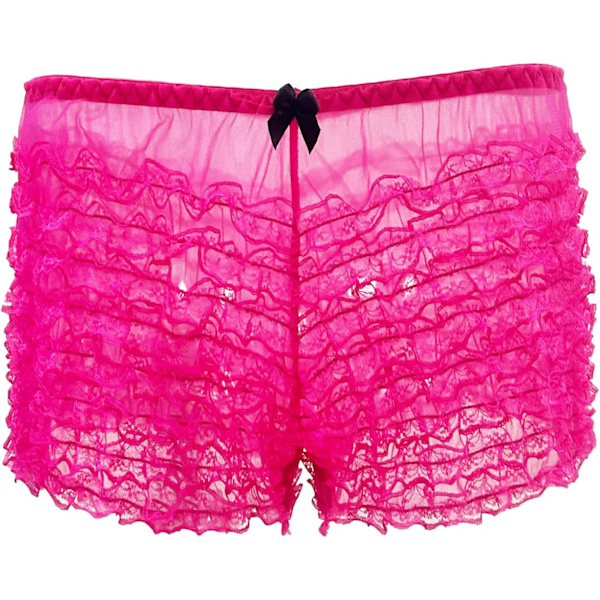 PSK Dam Ruffled Pettipants Bloomers Spets Trim Dans Panties Lingerie Kostym Tillbehör Ros Röd
