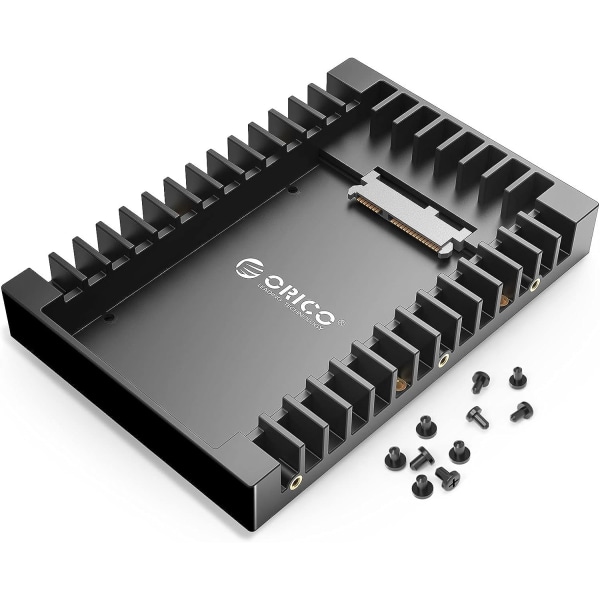 [2-pack] 2,5\" SSD SATA till 3,5\" hårddiskadapter, intern drivenhetsfack, konverteringsfäste, monteringsfäste, fackbricka för 7/9,5/12,5 mm 2,5\" HDD/SSD med SATA III-gränssnitt (1125SS-2)