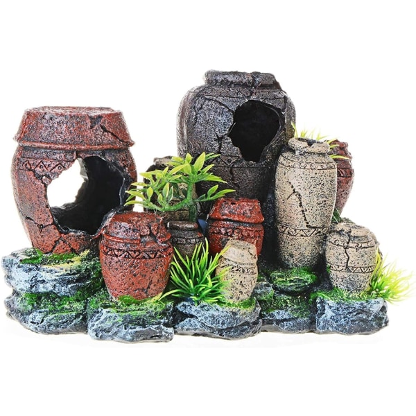 ruker Akvarium Keramisk Kruka Prydnad, Ciklid Grottor Akvarium Mittenstycke för Ciklid Betta Marin Sötvatten Fisk Tank De