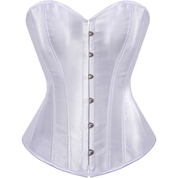 upoo Korsett Toppar för Kvinnor Plus Size Renässans Korsett Snörning Korsett Bustier Korsett Vit X-Small