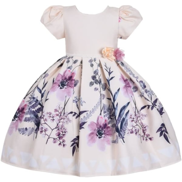 Cosplay Elegant Flower Glown Dress för flickor Young Adult Fashion Bow Flower Barn Party Festival Åldrar 5-9 år gammal Champagne - 1 9 år