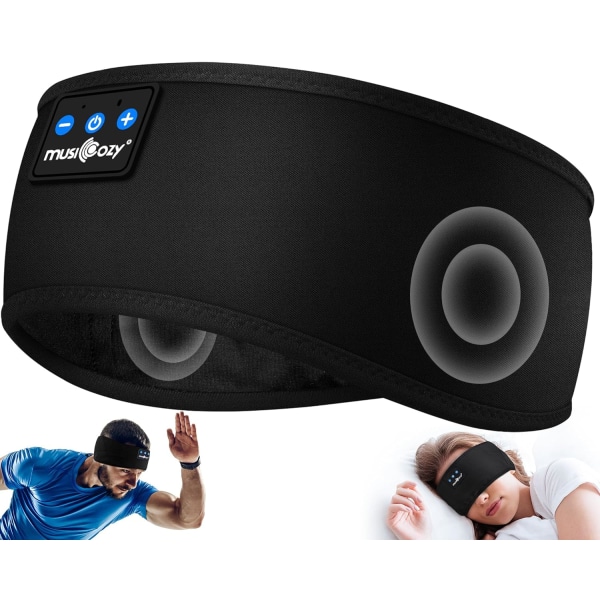 ICOZY Sleep Headphones Bluetooth Sports Headband, Trådlösa Musik Headband Hörlurar, IPX6 Vattentäta Hörlurar med Mikrofon för Sömn Träning Löpning Sidosovare Resor Yoga