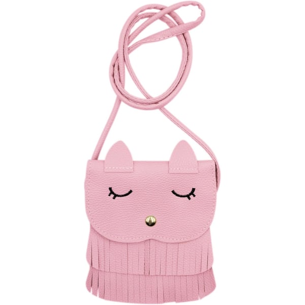 YC Cat Tassel Axelväska Liten myntväska Crossbody-väska för barn, flickor, lila (5,1'' X 5,9''), One Size X Pink (5,1'' x