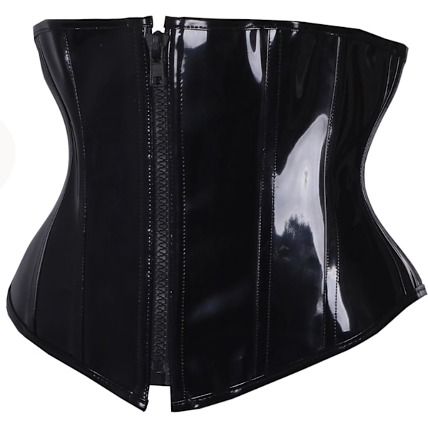 FUT PVC Läder Steampunk Gotisk Midjetränare Underbyst Korsett Bustier Svart XX-Large