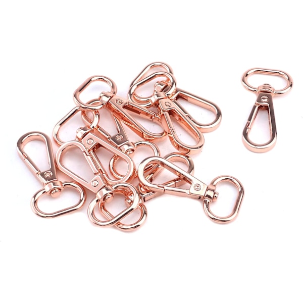 hall 10PCS Metal Swivel Lobster Clasp Claw Swivel Clip Curved Oval Lobster Clasp Trigger Clips Snap Hooks Push Gate Snap Rose Gold 0.76\" Oval