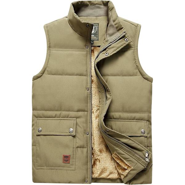 uo herr Sherpa-fodrad fleeceväst vinterfiske reseverktygsväst Gilet 02khaki stor