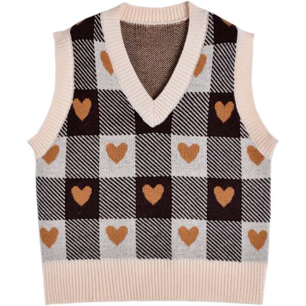 pels Argyle tröja väst kvinnor y2k rutig stickad streetwear preppy stil V-ringad beskuren stickad skoltröja tank top för flicka