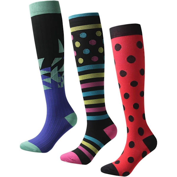 ch kompressionsstrumpor kvinnor & män 3/6 par bäst för löpning, idrott, resor #WZ034 3pcs-11 Small-Medium