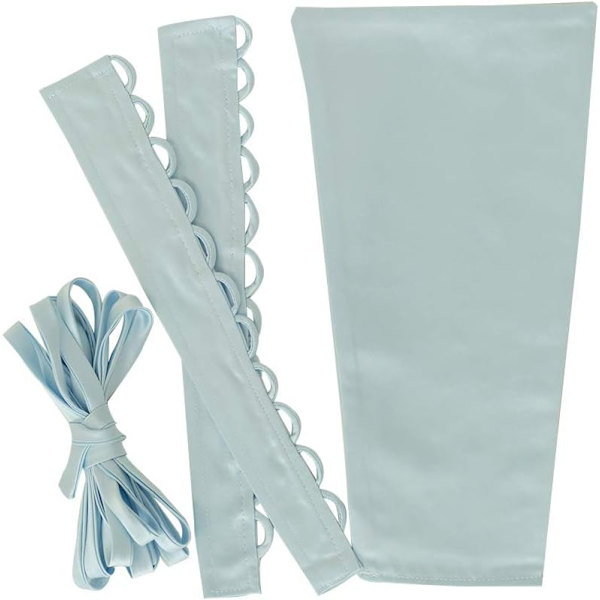 set Back Kit Lace up för kvinnors klänning Loops Extender Bröllopsklänning Dragkedja Ersättning Justerbar Passform Satin Ljusblå 10\"
