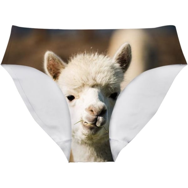 lukee Sexiga Kvinnor Underkläder Trosor Andas Hipster Trosa Vit Alpaca Print Alpaca 3 Liten