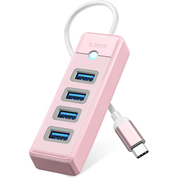 4-Port USB HUB 3.0, USB-splitter för bärbar dator med 0,49ft kabel, Multi USB-port expander, Snabb dataöverföring kompatibel med Mac OS 10.X och senare, Lin