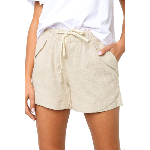 OAFE Dam Casual Dragsko Elastisk Midja Bomullsshorts Sommar Strand Heta Shorts