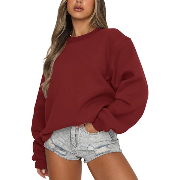 way&EC Dam långärmad tröja casual crewneck oversized pullover hoodies höst toppar