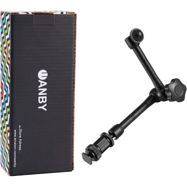 WANBY 11 tum ledat friktionsmagisk arm & stor justerbar superstångklämma tångklämma med 1/4\" och 3/8\" gänga för DSLR-kamerautrustning, LCD-skärm, LED-blixtljus (11'Arm & Clip)