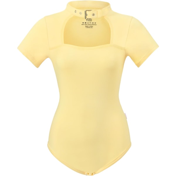 tleforbig Cotton Button Gret Romper Onesie Pyjamas Bodysuit - Collared Yellow Small