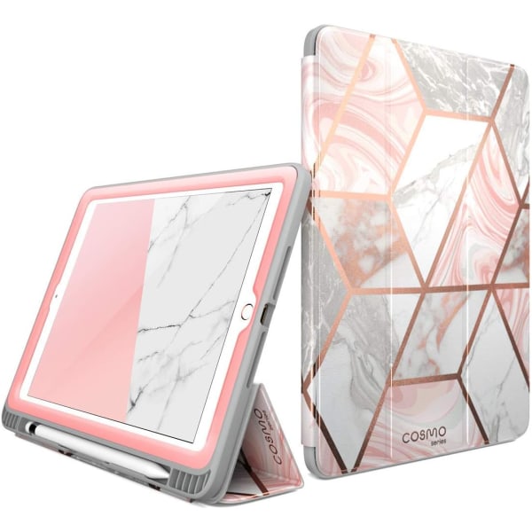 lason Fodral för iPad 6:e generationen, iPad 9.7 Fodral 2018/2017, [Inbyggt skärmskydd] Helkropp Trifold [Cosmo] Smart Max