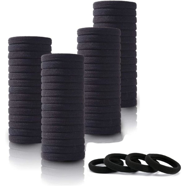 BY Hårband Stora sömlösa svarta hårband Mjuka elastiska hästsvanshållare Hårband för flickor Toddler (100st) 50st