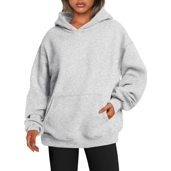 N Damhuvtröjor för kvinnor, Oversize-tröjor, Fleece-tröjor med långa ärmar och fickor, vinter- och höstkläder, Y2k-kläder