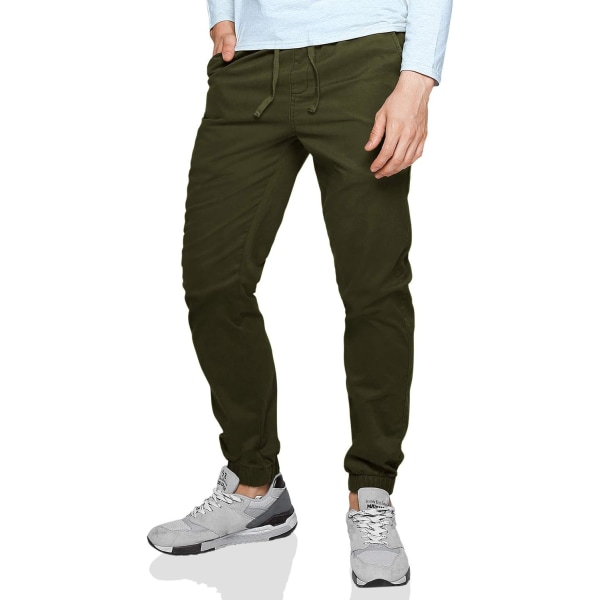 ch Chino joggingbyxor för män 6535 Army Green 34