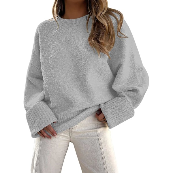 N Dam Oversized Tröjor 2023 Höst Fuzzy Stickad Chunky Varm Pullover Tröja