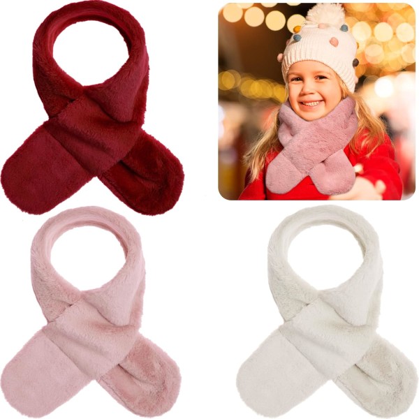 ieces Barn Vinter Fleece Halsduk Småbarn Halsduk Justerbar Barn Halsvärmare Halsduk Vinröd, Rosa,