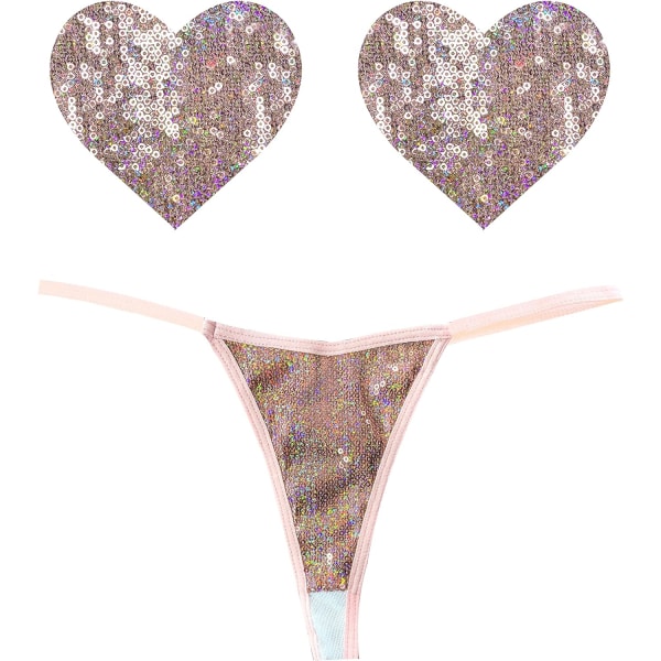 en naken Naughty Nix G-string med matchande Nipztix Pasties Bubbly Feels Nu
