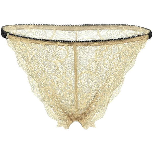 SHOW Damunderkläder för kvinnor i mesh med blommig spetskant, sömlösa hipster-bikinitrosor, hudfärgade, extra stora