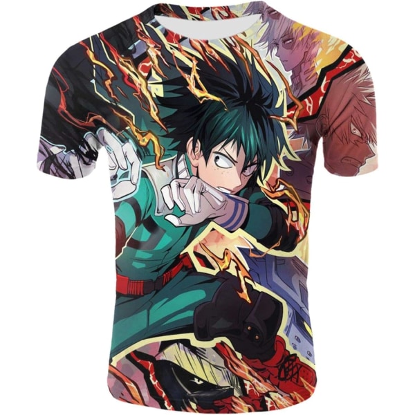 För Cosplay My Hero MHA T-shirt - 3D Print Sublimation T-shirts med rund hals - Anime och Manga Halloween tröja för unisex vuxen X-Large